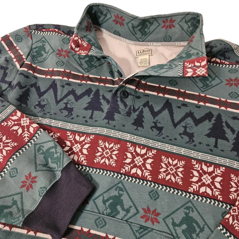 NWT LL Bean Henley Sweater Mens XXXL Ski Winter Buttons‎  Sweatshirt NEW 3XL $79